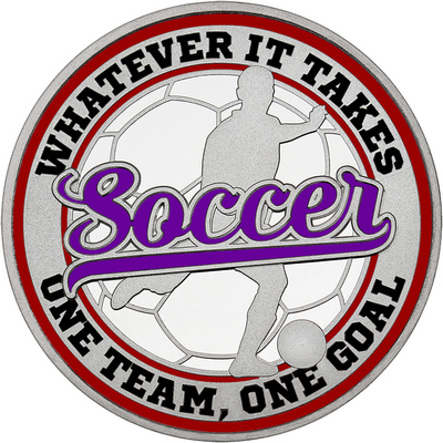 Purple "Soccer" with Maroon Outer Circular Borders